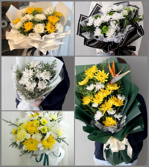 湖北孝感市安陆市府城街道凤凰村白事花束代送